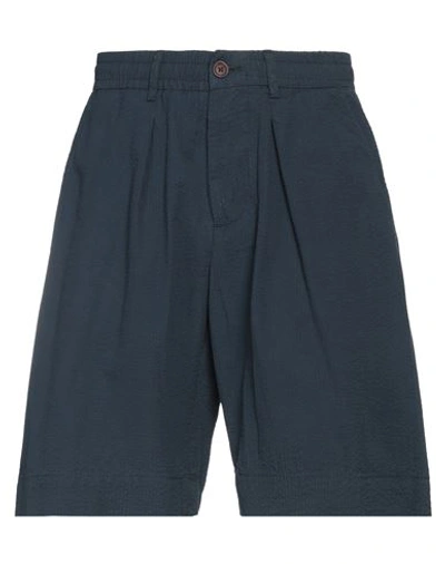 Universal Works Man Shorts & Bermuda Shorts Midnight Blue Size 28 Cotton