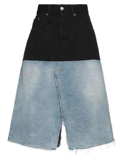 Mm6 Maison Margiela Woman Denim Skirt Blue Size 4 Cotton