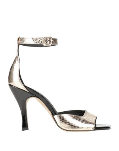 Bruno Premi Woman Sandals Platinum Size 6 Leather, Textile Fibers In Grey