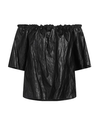 Gil Santucci Woman Top Black Size 8 Polyurethane, Viscose, Polyester, Elastane