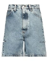 VICOLO VICOLO WOMAN DENIM SHORTS BLUE SIZE XS COTTON