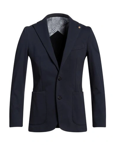 Barbati Man Blazer Midnight Blue Size 38 Cotton, Polyamide, Elastane