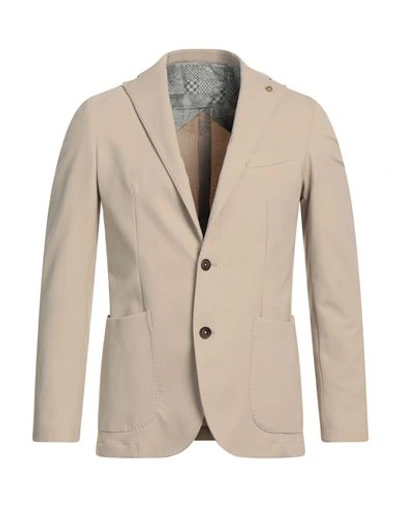Barbati Man Blazer Beige Size 38 Cotton, Polyamide, Elastane In Beige
