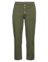 Dondup Woman Pants Military Green Size 24 Cotton, Lyocell, Elastane