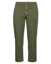 Dondup Woman Pants Military Green Size 24 Cotton, Lyocell, Elastane In Green