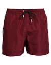 Calvin Klein Man Swim Trunks Burgundy Size S Polyester In Red