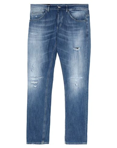 Dondup Man Jeans Blue Size 34 Cotton, Elastomultiester