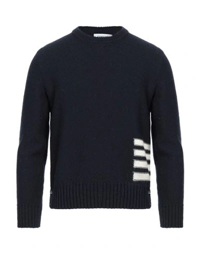 Thom Browne Man Sweater Midnight Blue Size 3 Wool, Mohair Wool