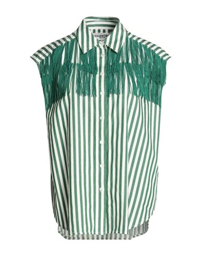 Essentiel Antwerp Woman Shirt Green Size S Cotton, Glass