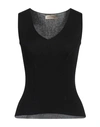 Gentryportofino Woman Top Black Size 14 Virgin Wool, Silk