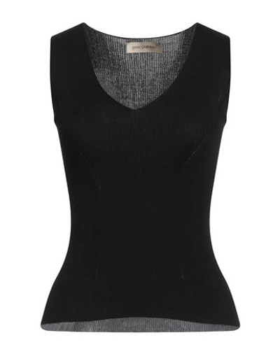 Gentryportofino Woman Top Black Size 8 Silk, Cotton