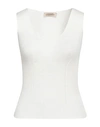 Gentryportofino Woman Top Ivory Size 18 Silk, Cotton In White