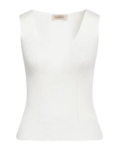 Gentryportofino Woman Top Ivory Size 18 Silk, Cotton In White