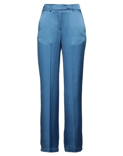 Semicouture Woman Pants Light Blue Size 10 Acetate, Silk