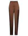 Semicouture Woman Pants Brown Size 12 Acetate, Silk