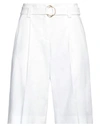 ELEVENTY ELEVENTY WOMAN SHORTS & BERMUDA SHORTS WHITE SIZE 0 LINEN, COTTON, ELASTANE