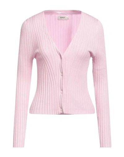 Only Woman Cardigan Pink Size M Viscose, Nylon