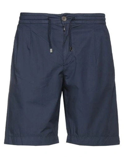 Yan Simmon Man Shorts & Bermuda Shorts Navy Blue Size 34 Cotton