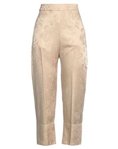 Semicouture Woman Pants Sand Size 6 Viscose, Acetate In Beige