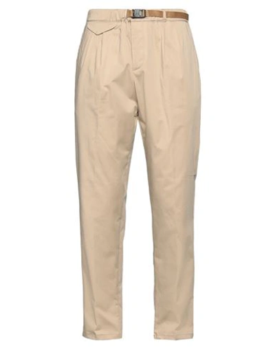 White Sand Man Pants Beige Size 38 Cotton, Elastane