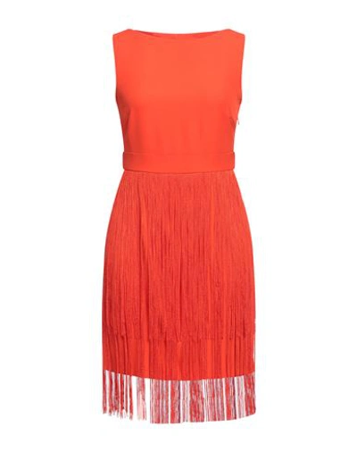 Luckylu  Milano Luckylu Milano Woman Mini Dress Orange Size 6 Polyester, Elastane