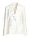 Max Mara Woman Blazer Ivory Size 8 Linen In White