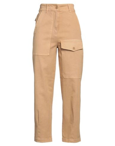 Nude Woman Pants Camel Size 2 Cotton, Elastane In Beige