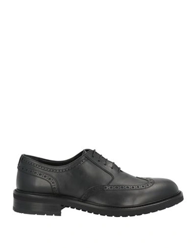 Baldinini Man Lace-up Shoes Black Size 13 Shearling