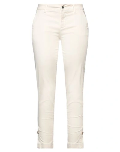 Liu •jo Woman Pants Cream Size 28 Cotton, Elastane In White