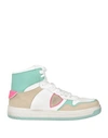 Acbc X Philippe Model Woman Sneakers White Size 9 Leather, Textile Fibers In White