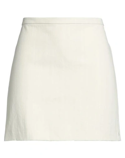 Sportmax Woman Mini Skirt Ivory Size 6 Cotton In White