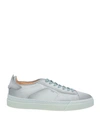 Santoni Man Sneakers Sage Green Size 12 Leather In Sage Green