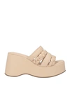 VICENZA VICENZA) WOMAN SANDALS BEIGE SIZE 10 SOFT LEATHER
