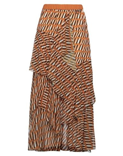 Gai Mattiolo Woman Maxi Skirt Camel Size 12 Viscose, Polyester In Beige