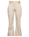 Luckylu  Milano Luckylu Milano Woman Pants Beige Size 10 Cotton, Elastane