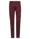 Novemb3r Man Pants Burgundy Size 30 Cotton, Elastane In Red