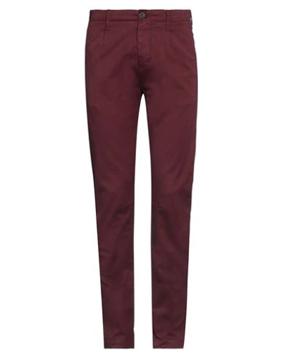 Novemb3r Man Pants Burgundy Size 30 Cotton, Elastane In Red