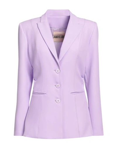 Aniye By Woman Blazer Light Purple Size 10 Polyester, Elastane