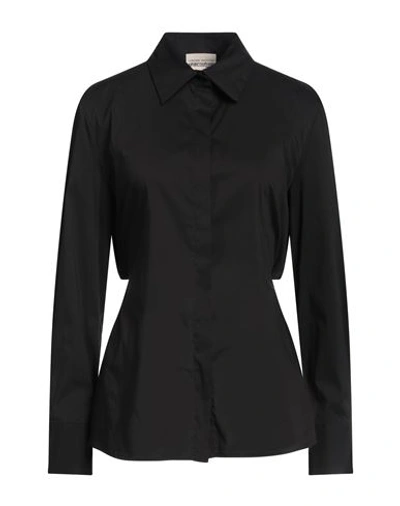 Semicouture Woman Shirt Black Size 8 Cotton, Polyamide, Elastane, Polyurethane, Viscose