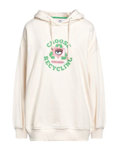 Chiara Ferragni Woman Sweatshirt Ivory Size Xs Cotton, Elastane In White