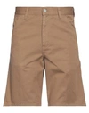 Carhartt Wip Man Shorts & Bermuda Shorts Camel Size 29 Cotton In Beige
