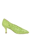 Casadei Woman Pumps Acid Green Size 11 Leather In Green