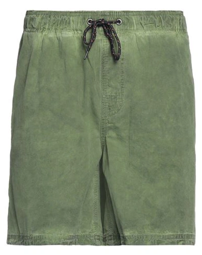 Sundek Man Shorts & Bermuda Shorts Green Size M Cotton