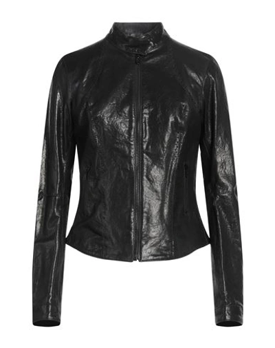 Byblos Woman Jacket Black Size 8 Lambskin