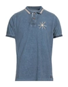 Lost In Albion Man Polo Shirt Slate Blue Size M Cotton