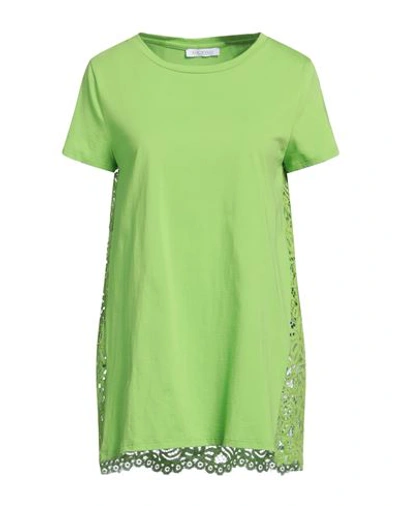 Luckylu  Milano Luckylu Milano Woman T-shirt Acid Green Size L Cotton, Viscose, Nylon, Polyester