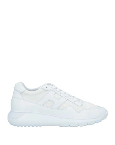 Hogan Man Sneakers White Size 9 Textile Fibers, Leather