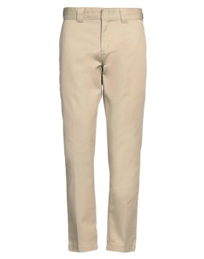 Dickies Man Pants Khaki Size 34w-32l Polyester, Cotton In Beige