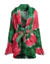Alanui California Dreamin Fringed Tie-dyed Open-knit Wool Cardigan In Green