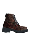 Alma En Pena . Woman Ankle Boots Khaki Size 8 Textile Fibers In Beige